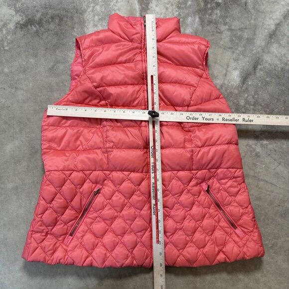 Talbots Puffer Vest Womens Size 1X Pink Down Fill Quilted Mock Neck Zip‎ Pockets - Picture 3 of 6